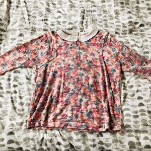 Promod Floral Peter Pan Collar Blouse